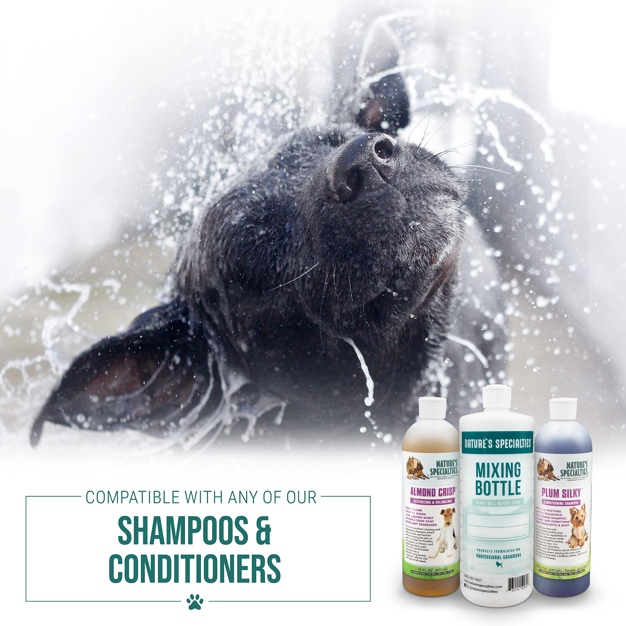 Nature's Specialties mixing bottle demonstrates easy dilution steps with warm water.