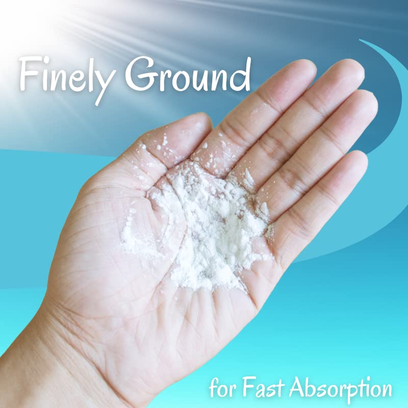 Fine-ground eggshell powder texture from Natures Vitality Farms for smooth mixing.