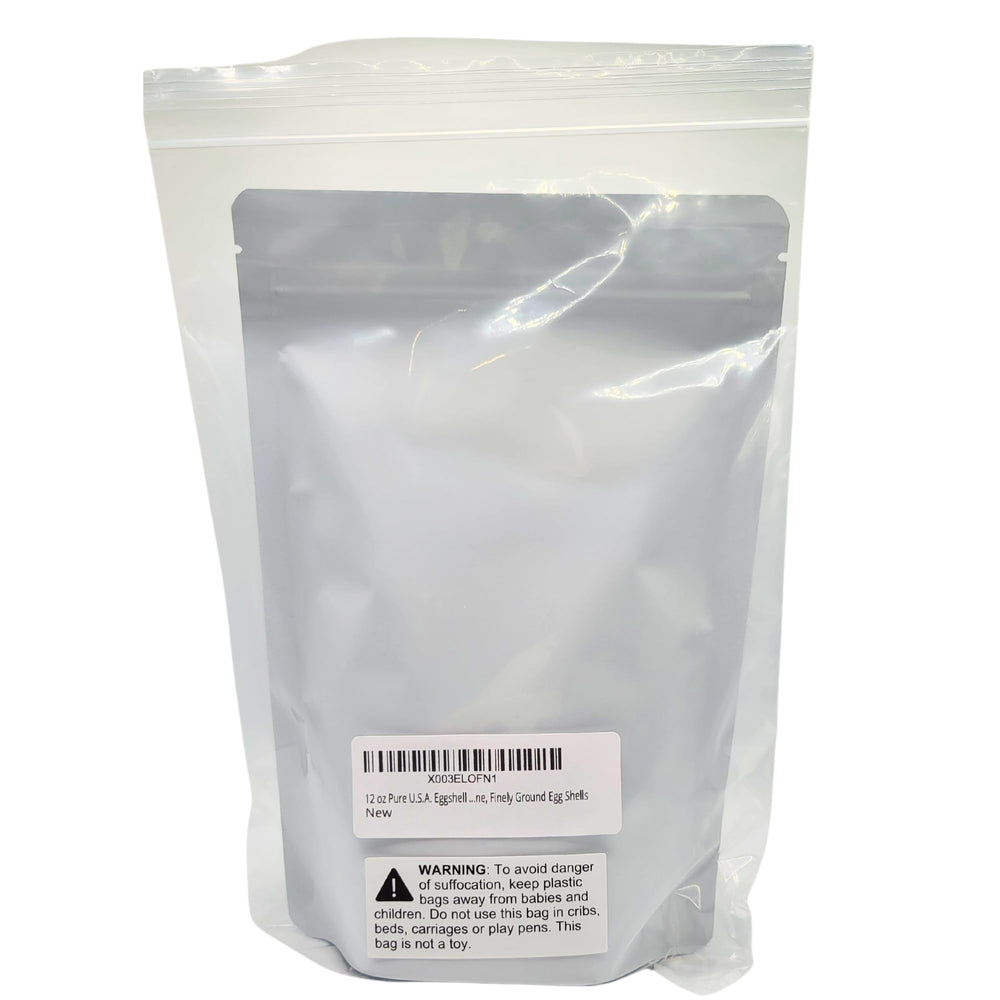 Measuring spoon with Natures Vitality Farms eggshell powder highlights easy dosing.
