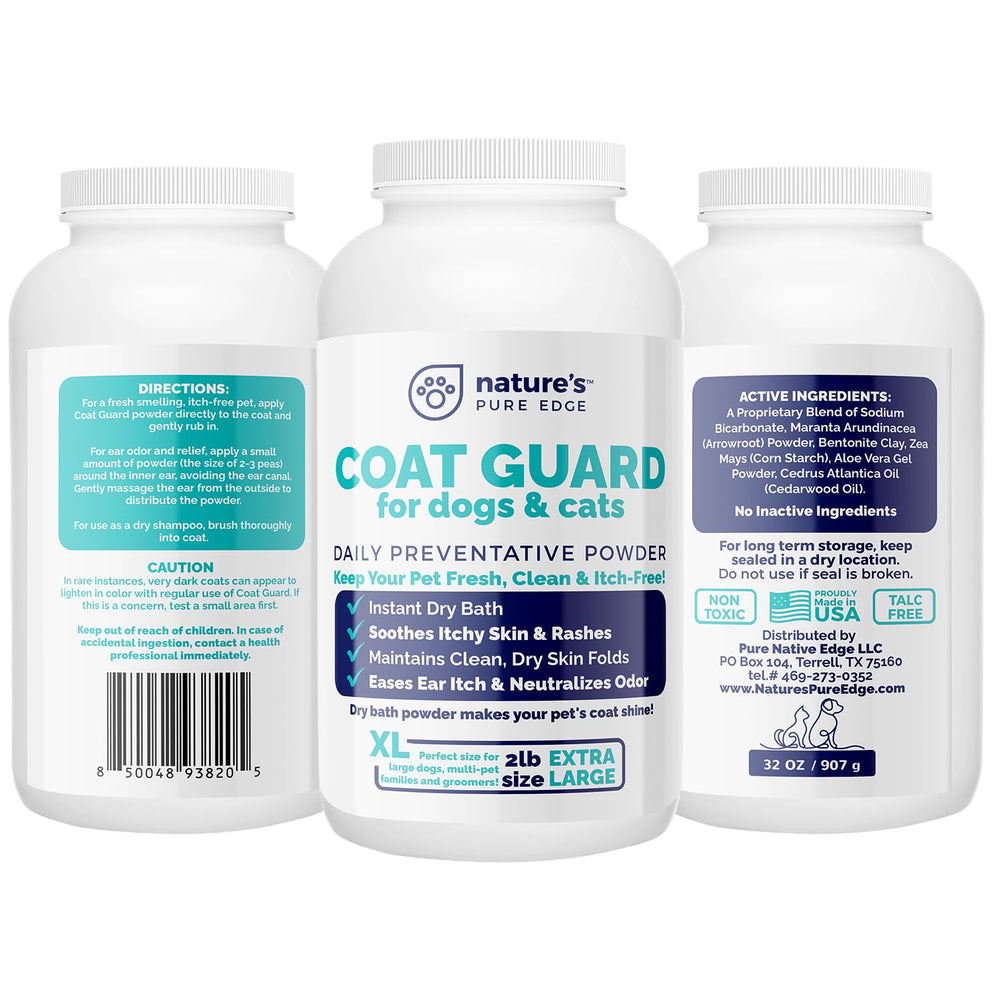 Nature's Pure Edge Coat Guard waterless application in action on fur for deodorizing