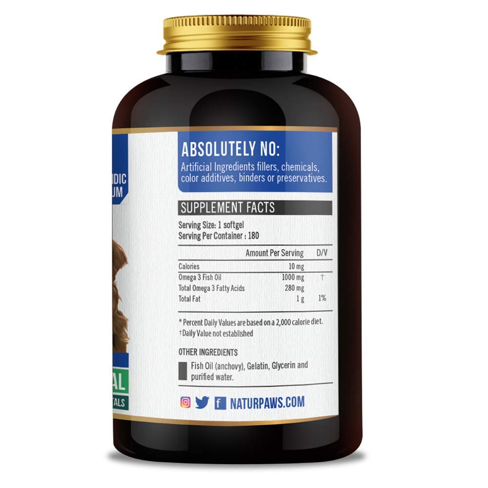NATURPAWS Omega-3 immune and heart function supports overall wellness