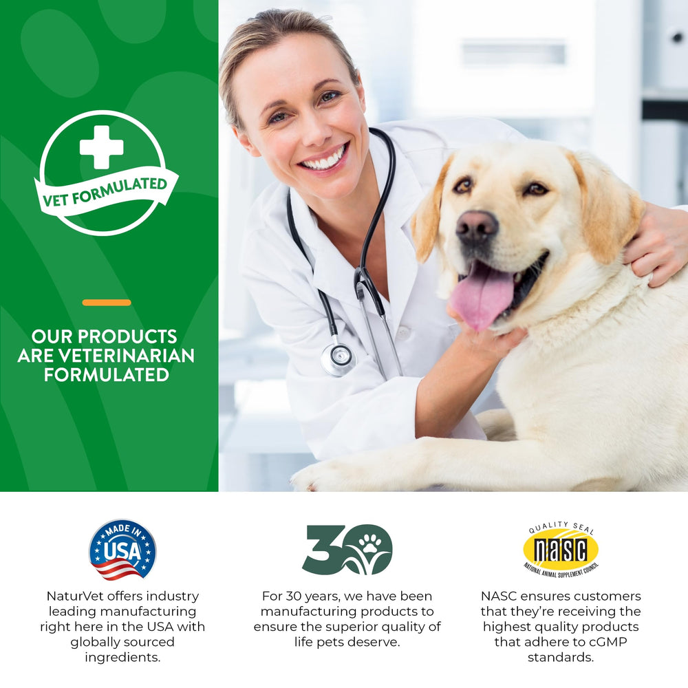 NaturVet 8 oz bottle view highlighting convenient daily probiotic care.