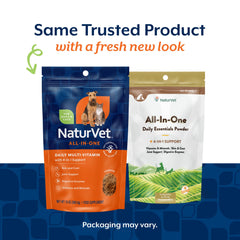 NaturVet All-in-One label highlighting joint support and mobility benefits.