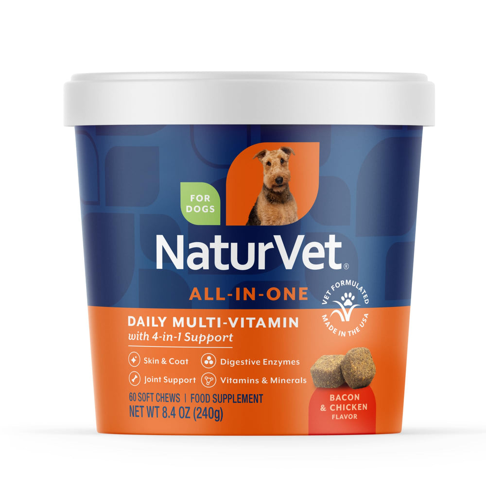 NaturVet All-in-One soft-chews in a jar support daily wellness