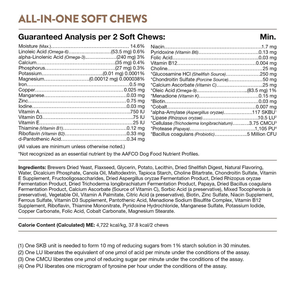 NaturVet All-in-One dog supplement provides a convenient daily health habit in soft chews.