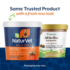NaturVet All-in-One joint-support chews aiding hip mobility for active dogs