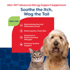 NaturVet Aller-911 powder dispensing scoop for easy pet dosing.