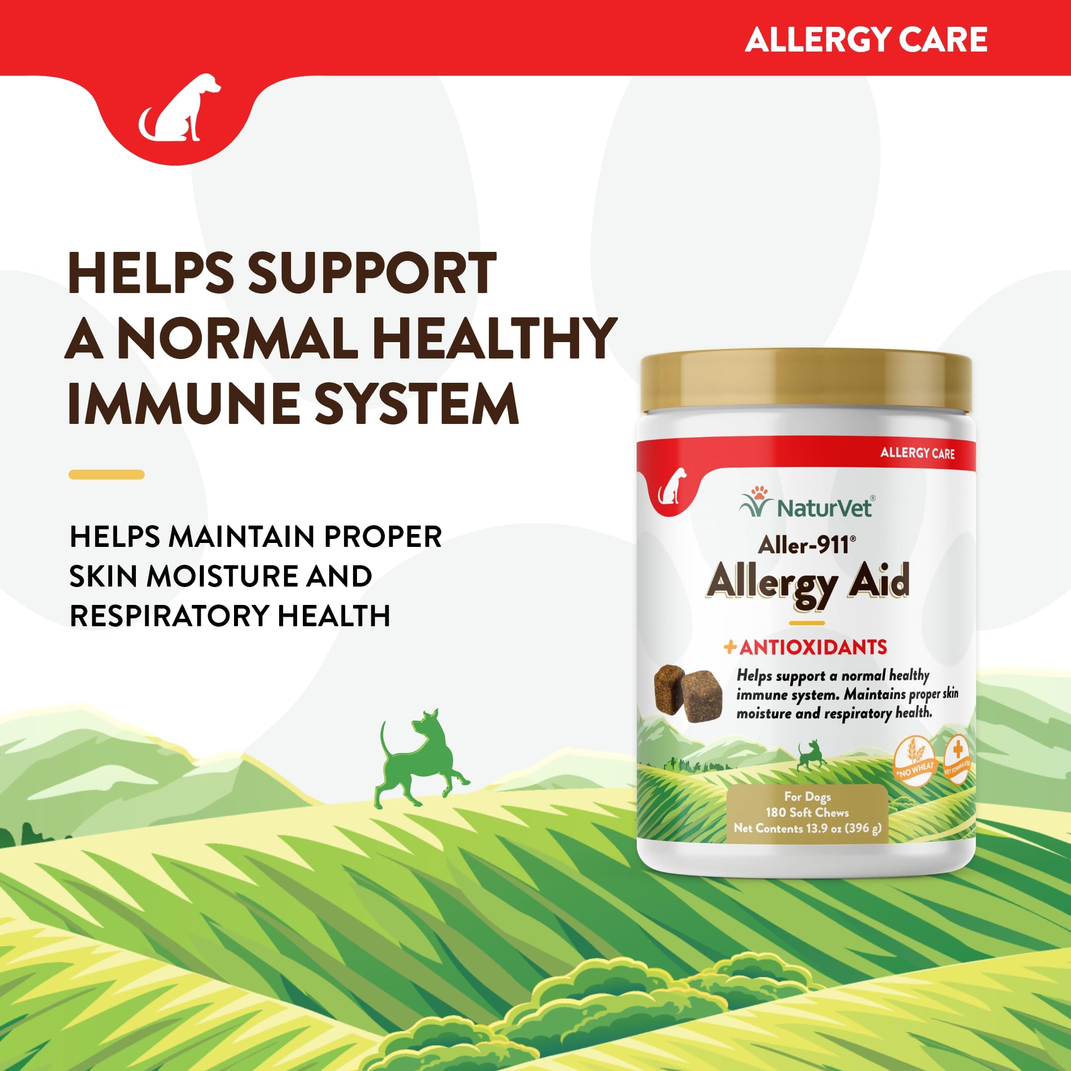 NaturVet Aller-911 tasty-snack use suggesting palatability and ease
