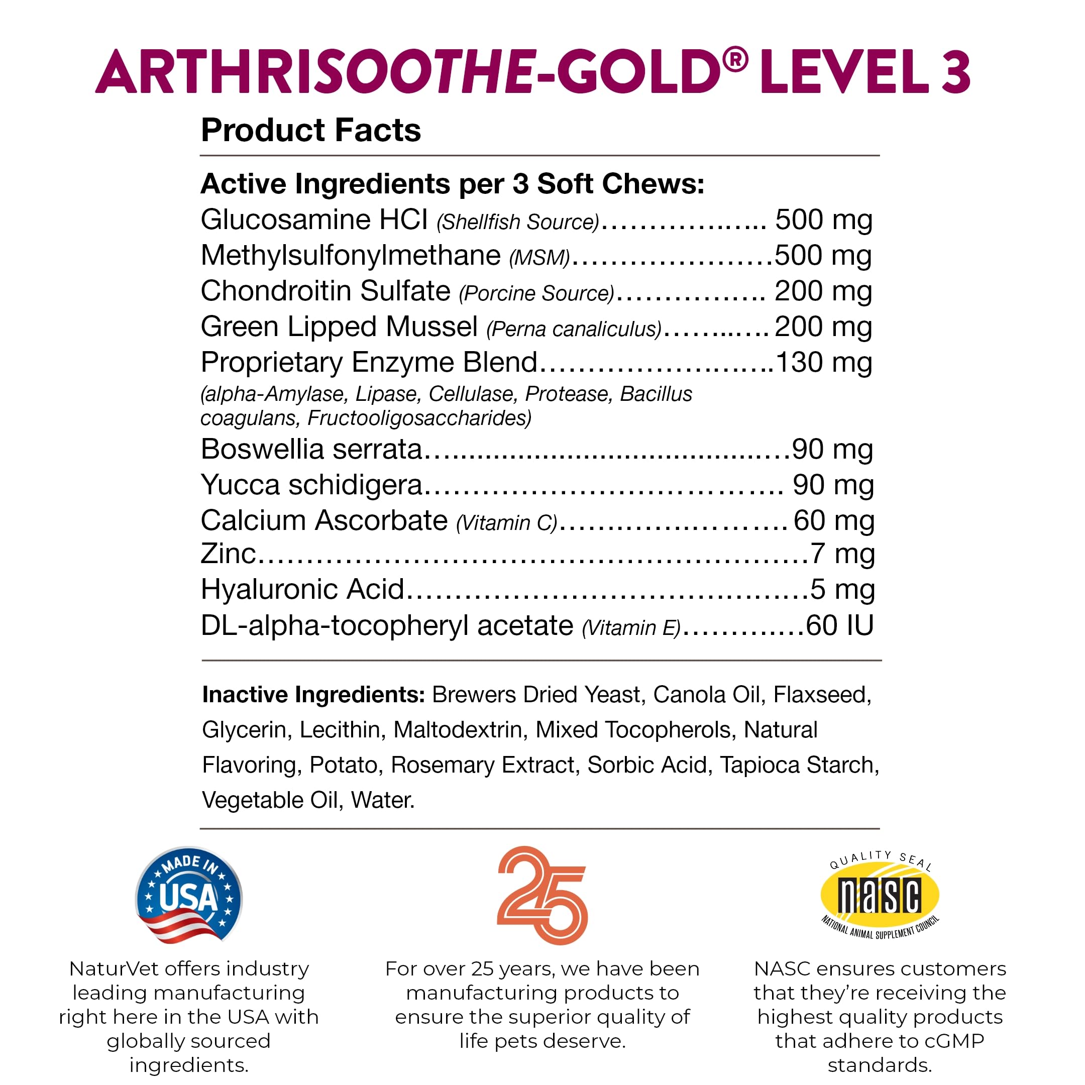 NaturVet ArthriSoothe-Gold 70-count jar supports daily joint care.