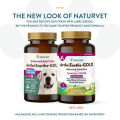 NaturVet ArthriSoothe-Gold Level 3 chewables close-up highlighting tasty joint care
