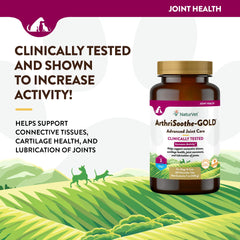 NaturVet ArthriSoothe-Gold Level 3 packaging emphasizes vet formulation and USA production