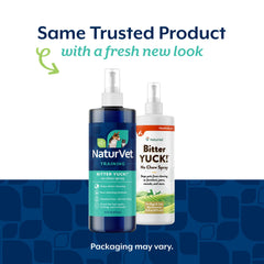NaturVet Bitter Yuck spray applied on dog coat helps deter chewing.