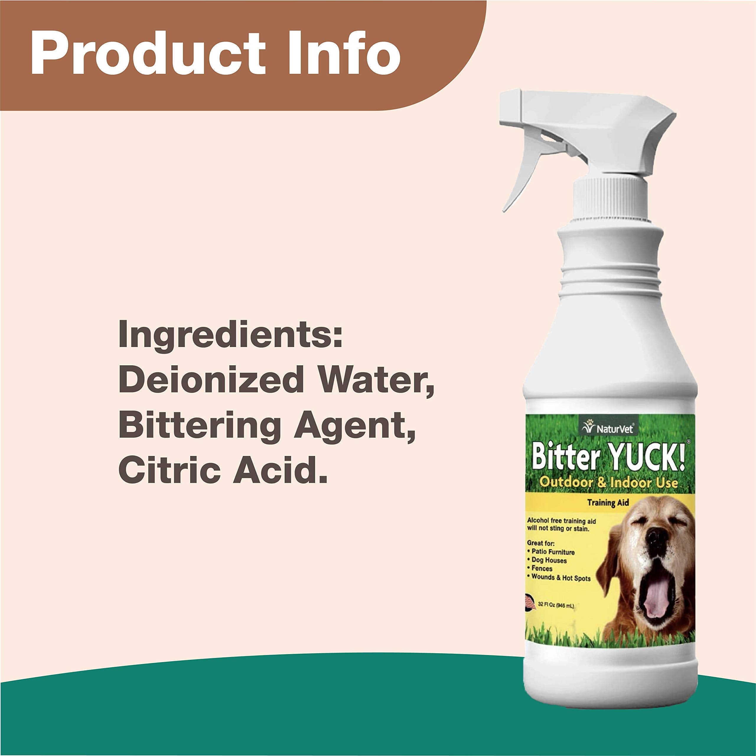 NaturVet Bitter Yuck indoor outdoor use illustrates versatile deterrence on household items