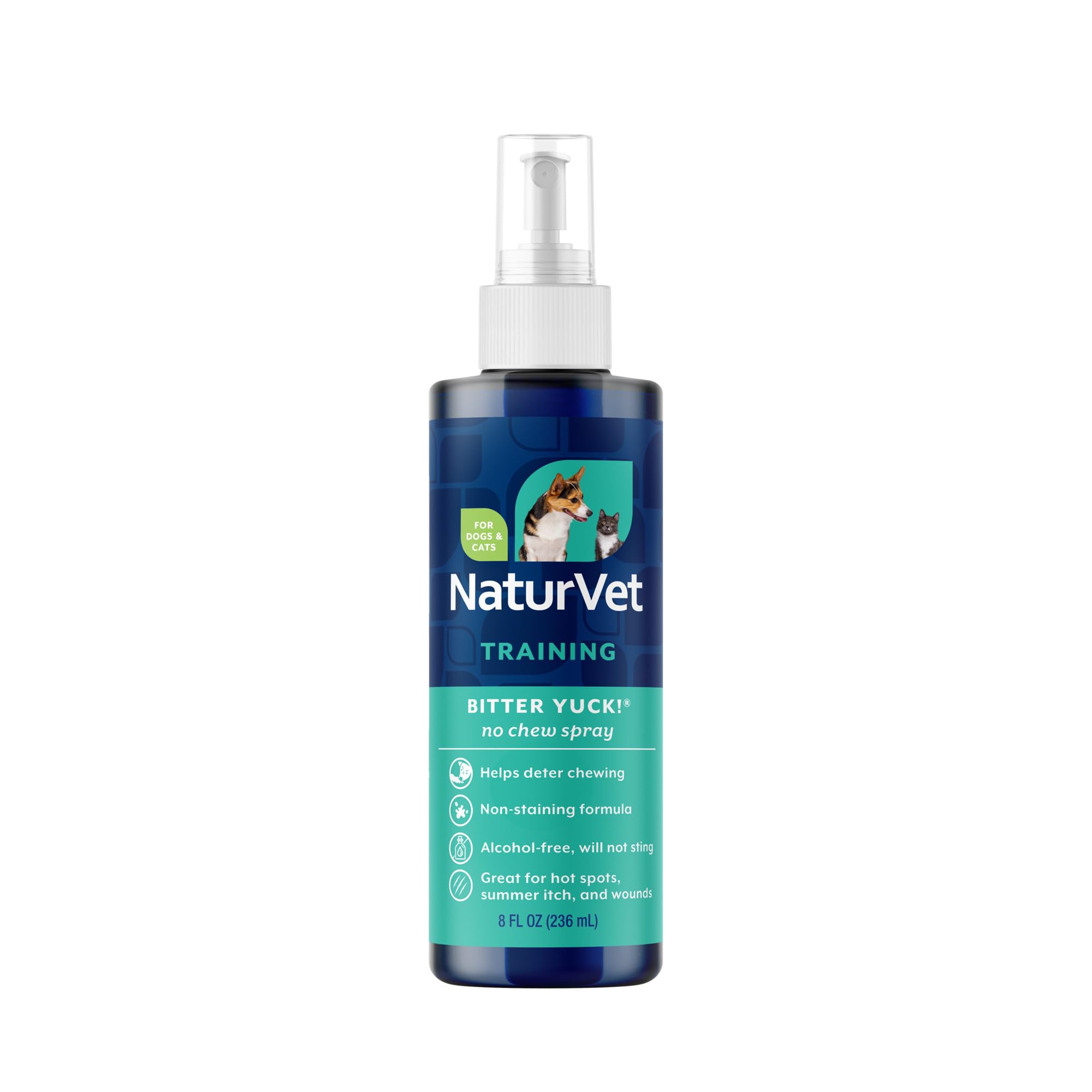 NaturVet Bitter Yuck No Chew Spray bottle helps quick training to curb chewing.