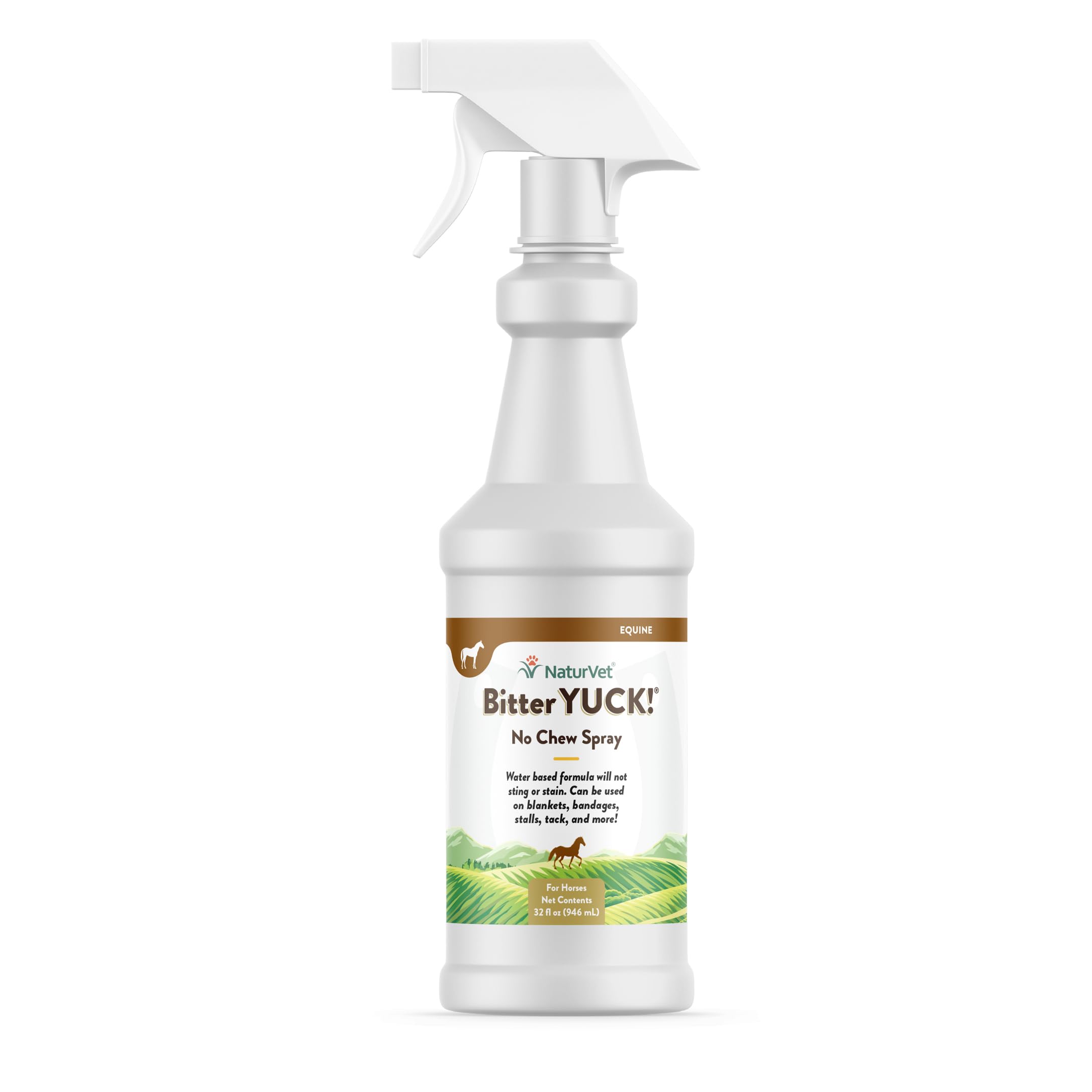 NaturVet Bitter Yuck No Chew Spray bottle deters chewing on mane and tail