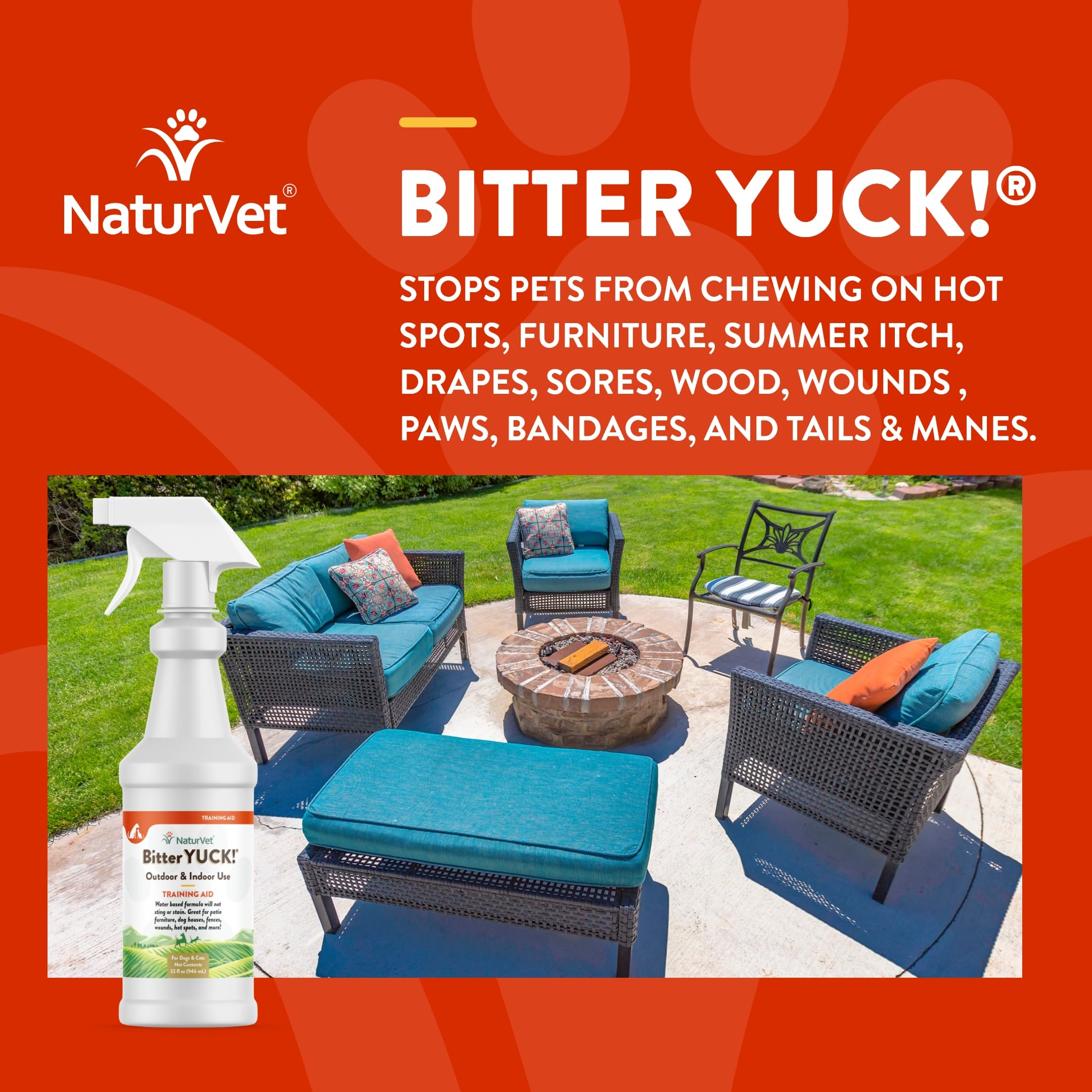 NaturVet Bitter Yuck No Chew Spray applied to mane to deter chewing during turnout