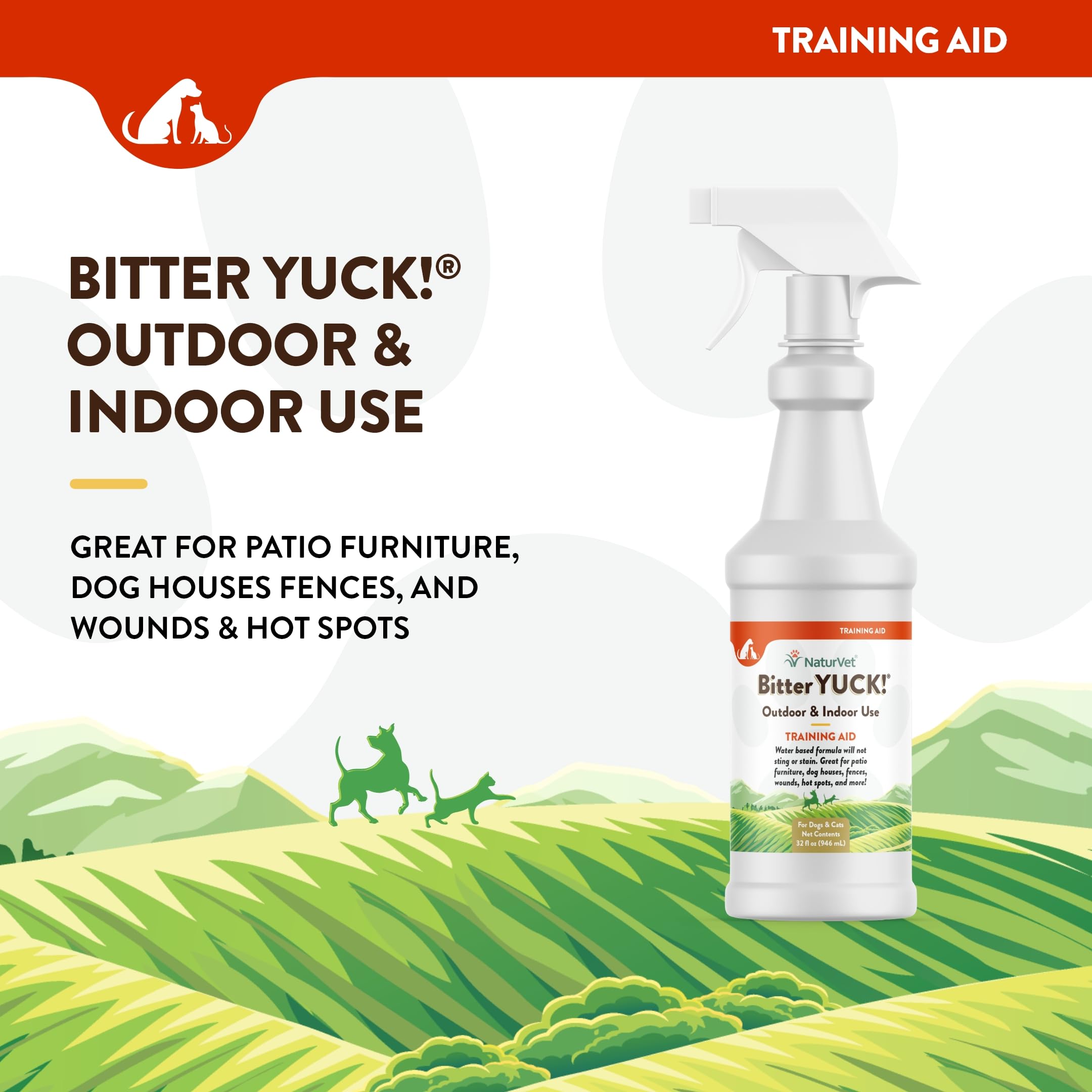 NaturVet Bitter Yuck No Chew Spray on washable surface remains effective after cleaning