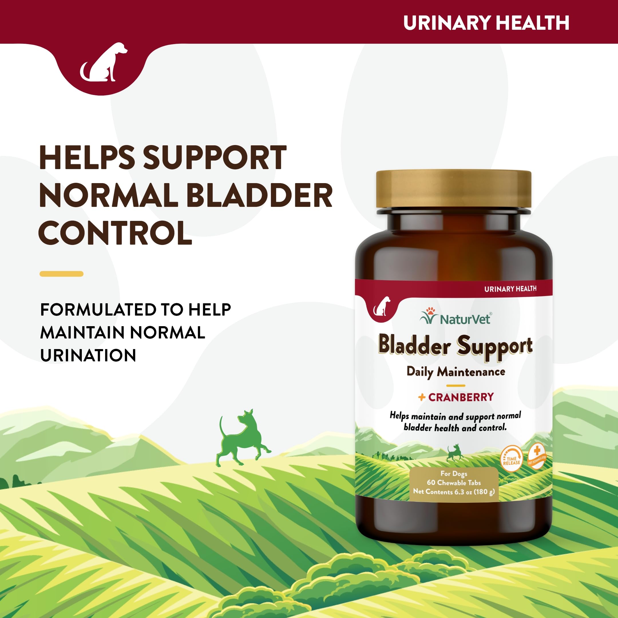 NaturVet bladder support chew close-up showing cranberry blend