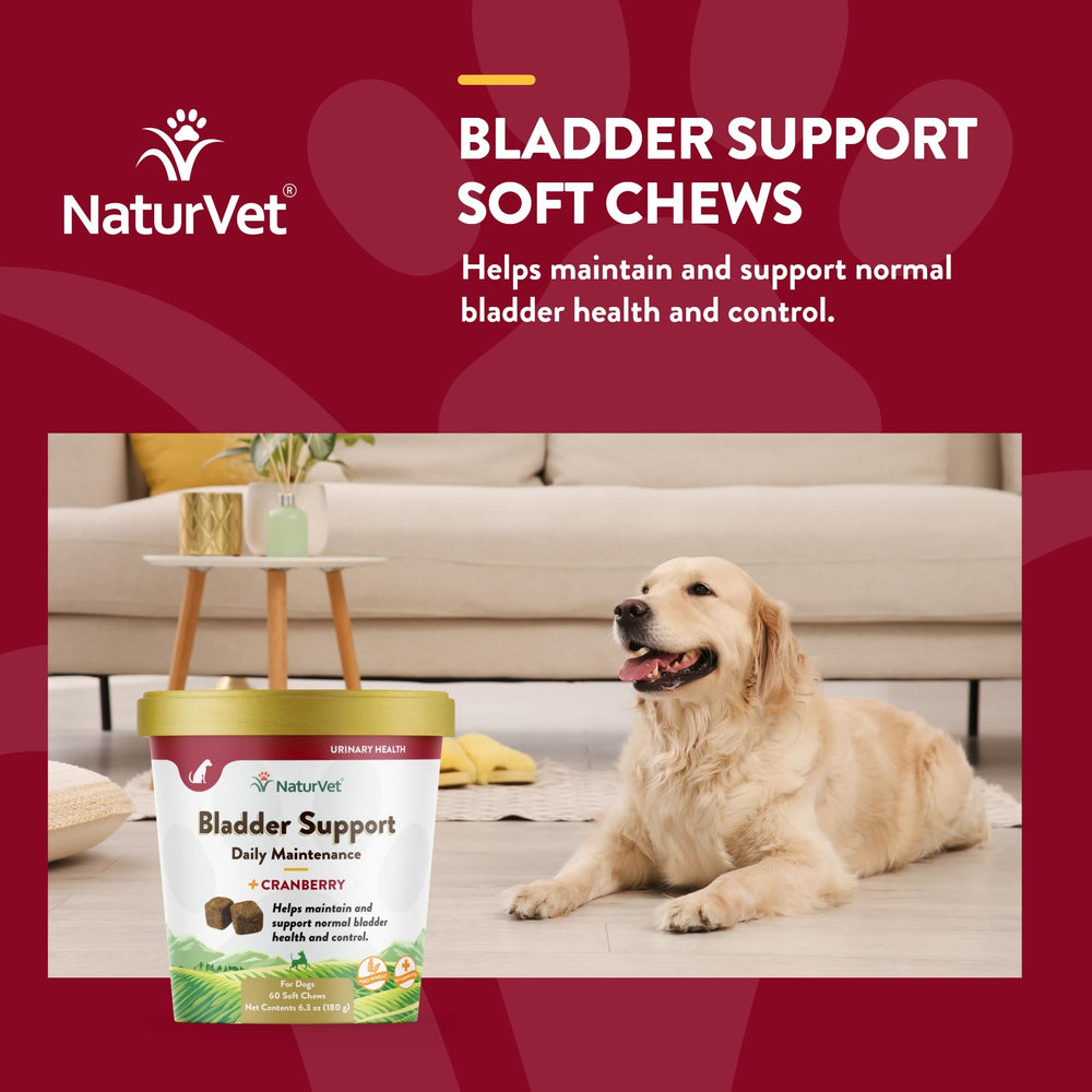 NaturVet bladder support plus cranberry label closeup—USA-made quality promise.