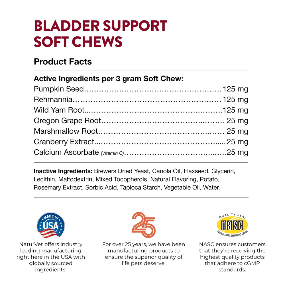 NaturVet bladder support plus cranberry packaging shot—clear labeling and safe ingredients.