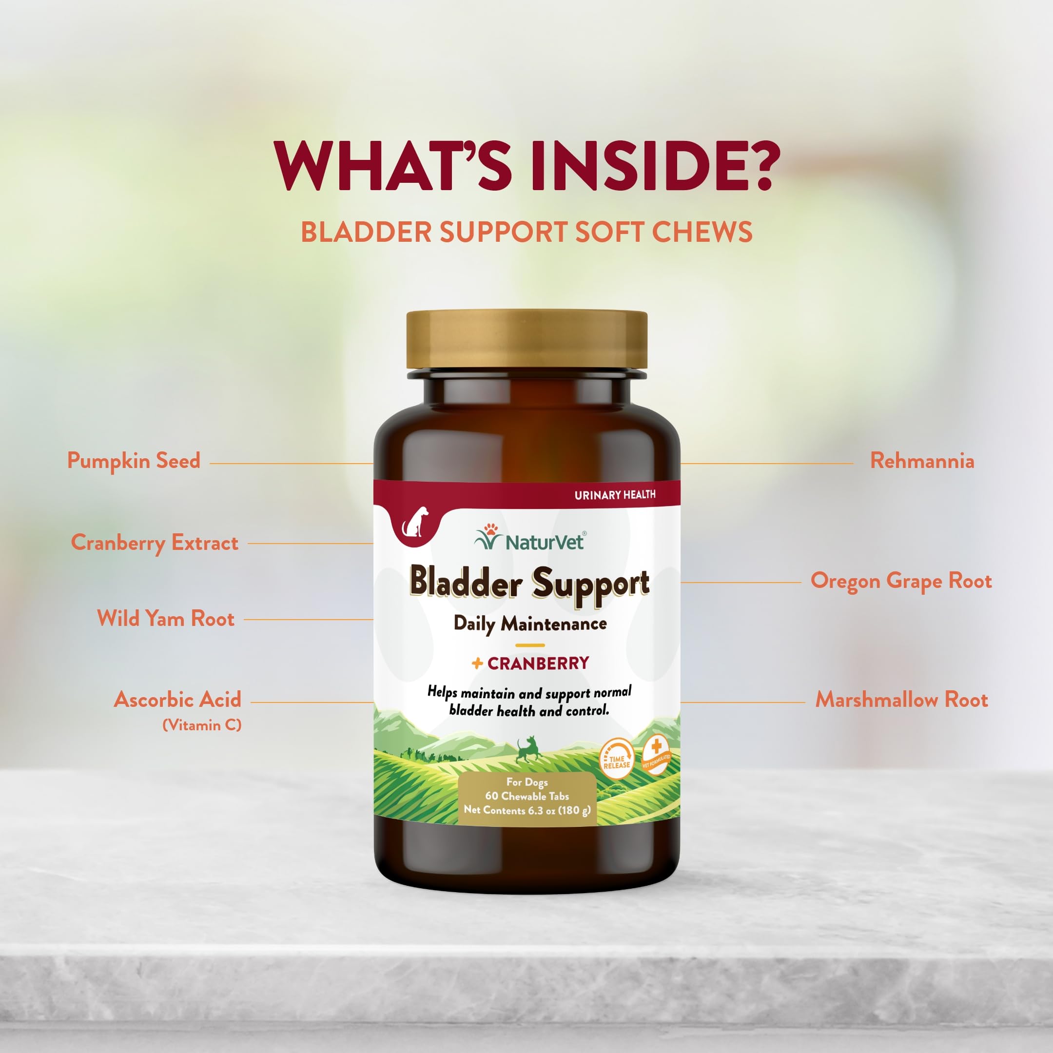 NaturVet bladder support travel bottle for on-the-go use