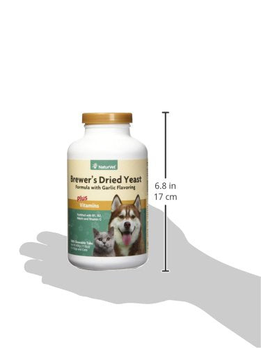 NaturVet Brewers Dried Yeast Garlic Flavor Tablets tasty flavor encourages daily use