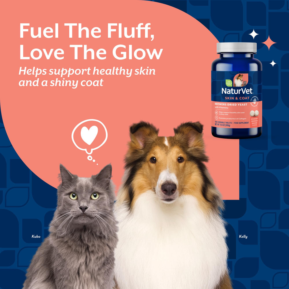 NaturVet Brewers Dried Yeast Tablets label close-up shows vitamin enrichment
