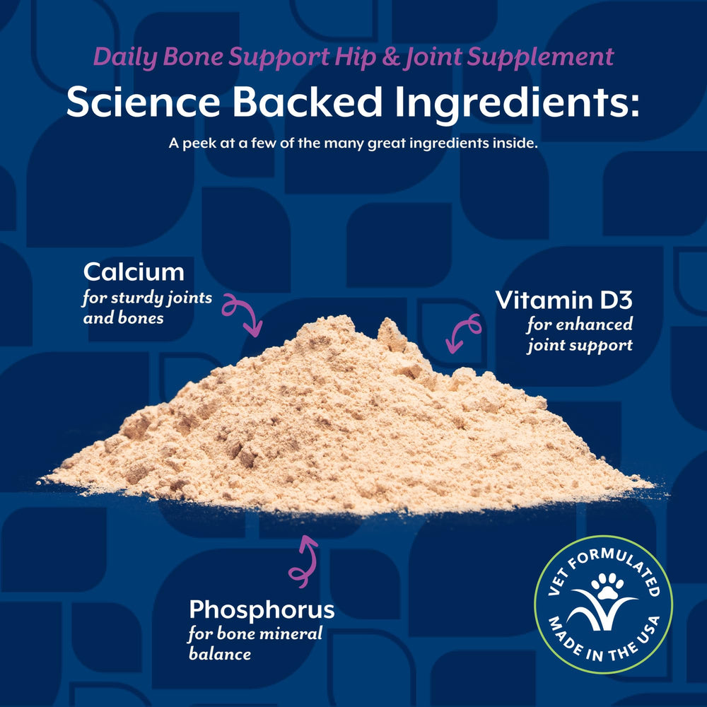 NaturVet Calcium-Phosphorus for Dogs bowl and spoon setup ready for supplements