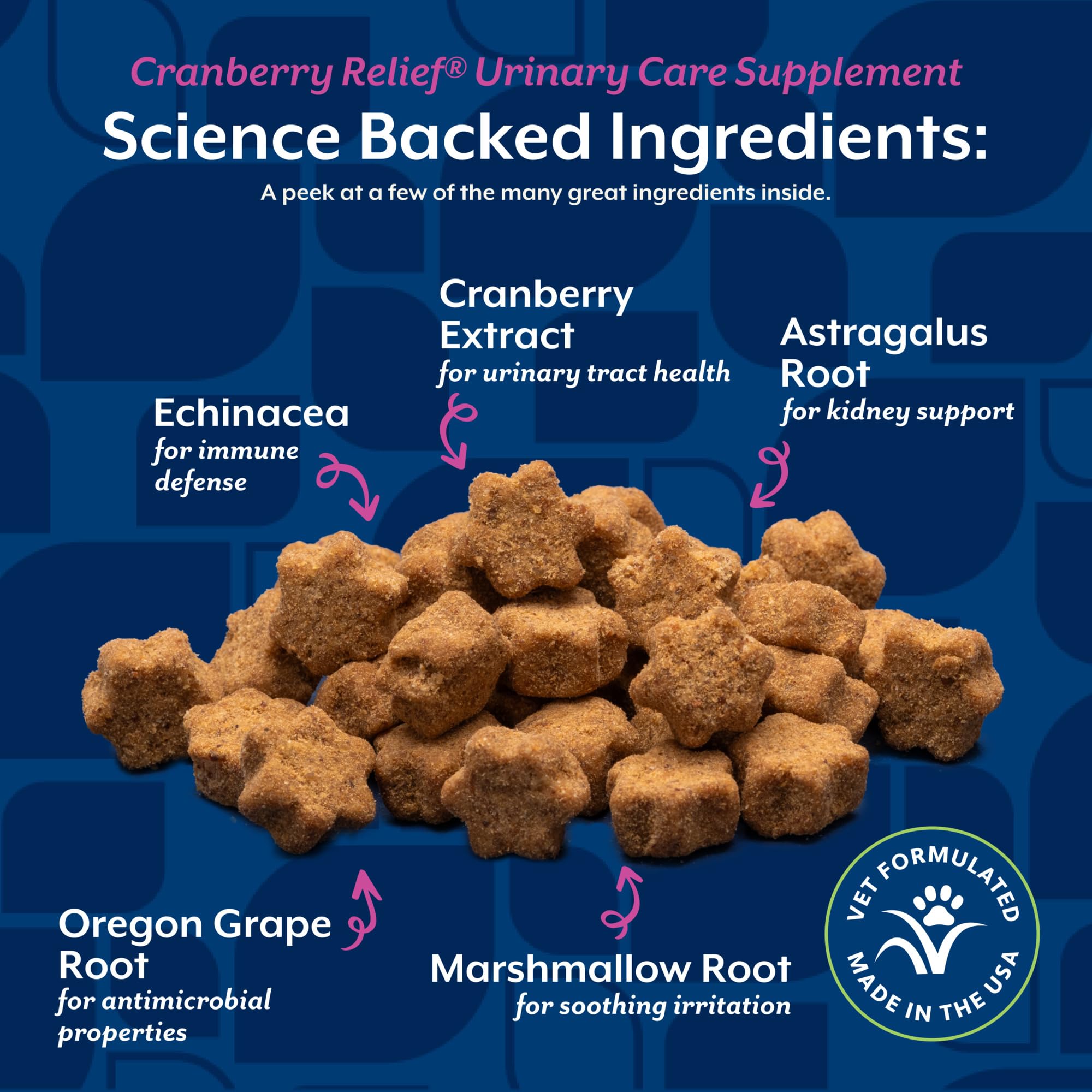 NaturVet Cranberry Relief Plus Echinacea ingredients note globally sourced components.