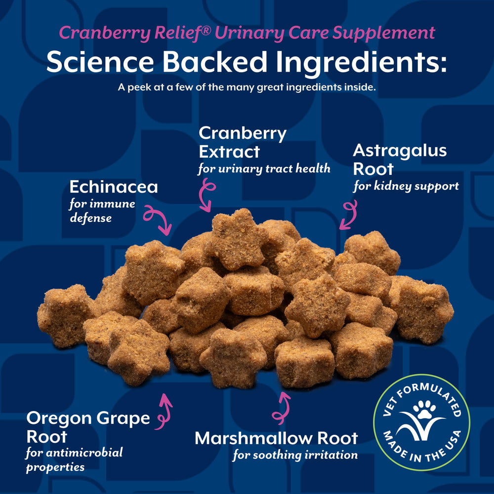 NaturVet Cranberry Relief Plus Echinacea ingredients note globally sourced components.