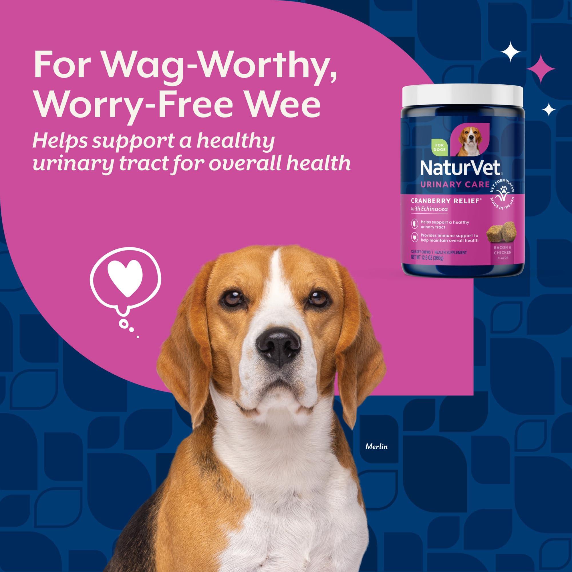 NaturVet Cranberry Relief Plus Echinacea closeup label highlights immune support ingredients