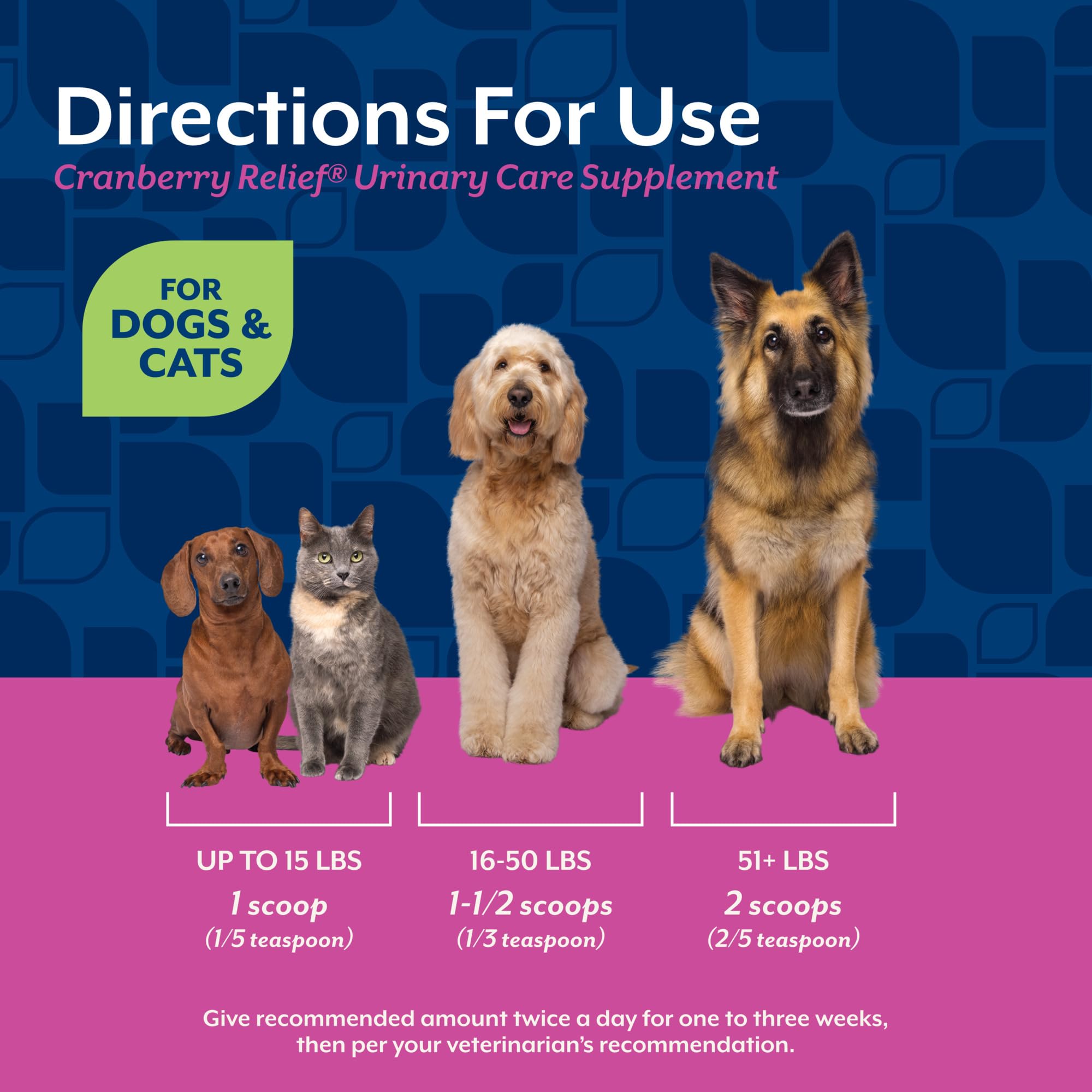 NaturVet Cranberry Relief Powder with measuring scoop for precise dosing.
