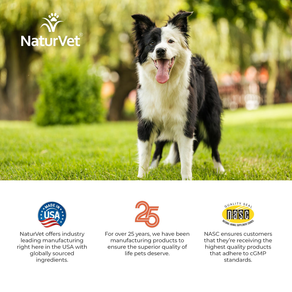 NaturVet 60-count bottle signals a long-lasting supply for ongoing care.