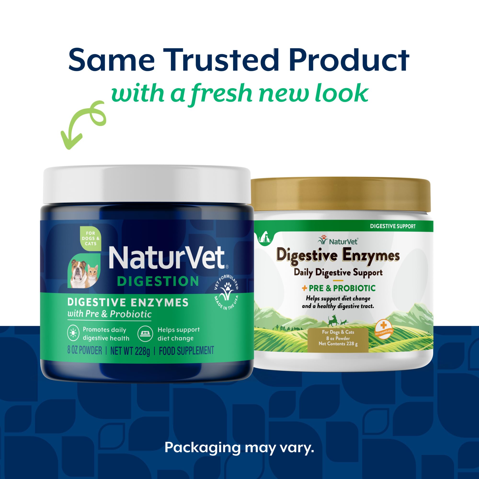 NaturVet digestive enzymes powder-dispense demonstrates easy daily dosing.