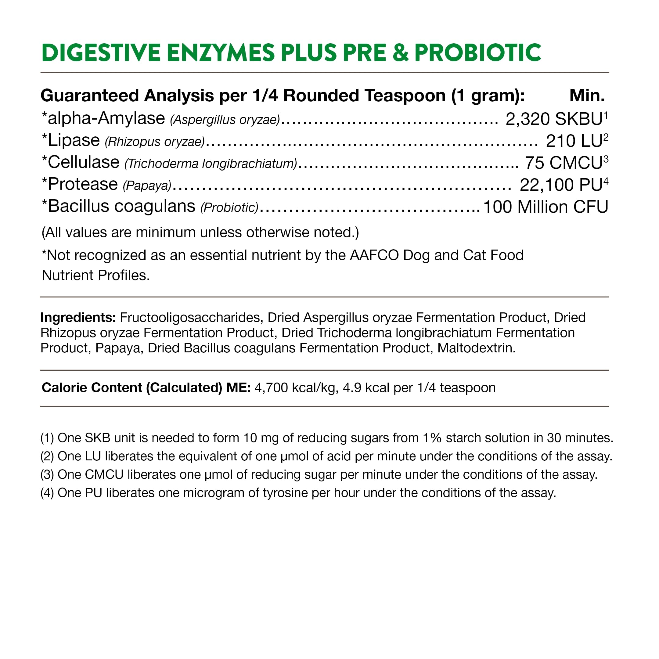 NaturVet digestive enzymes powder with dog and cat silhouettes communicates multi-species digestion support
