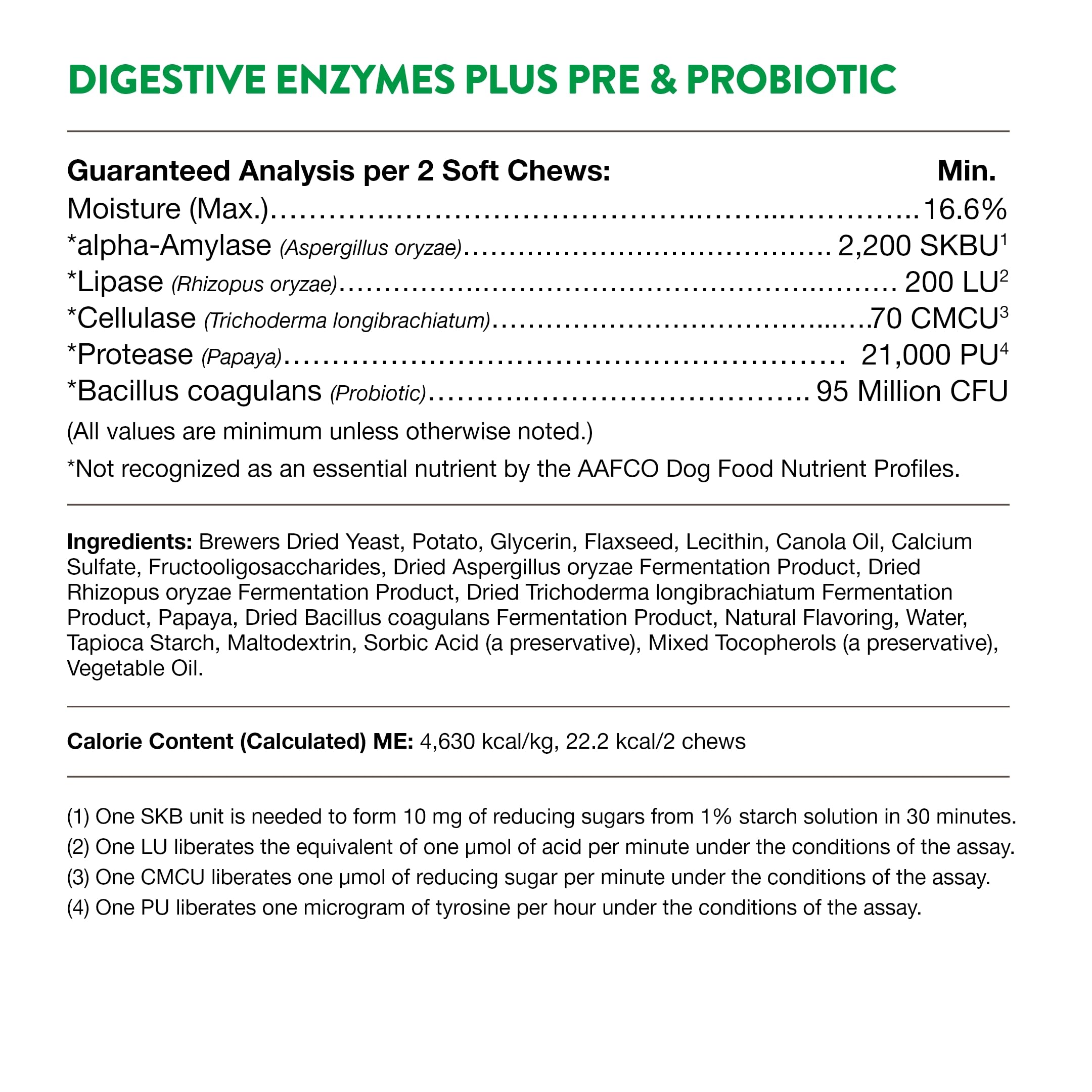 NaturVet Digestive Enzymes Plus Probiotics Soft Chews natural scent on wrapper conveys palatability.