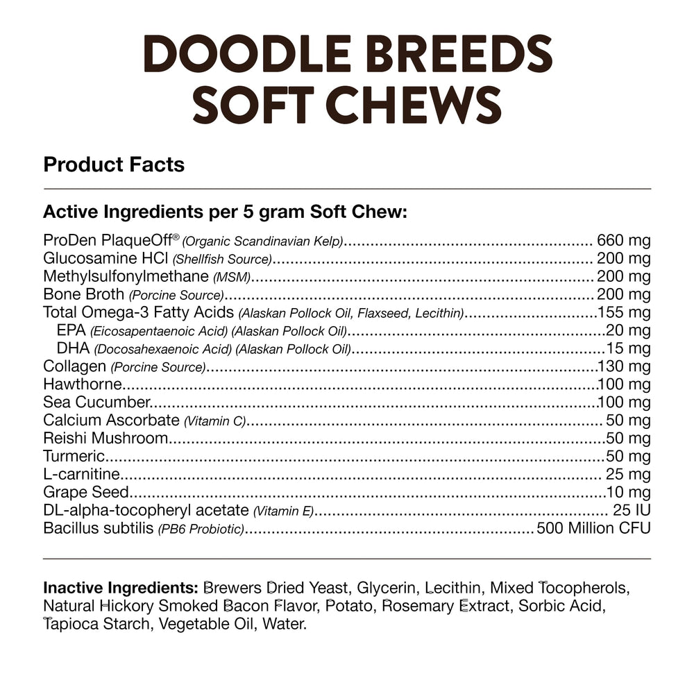 NaturVet Doodle Breeds wheat-free formula for sensitive diets.
