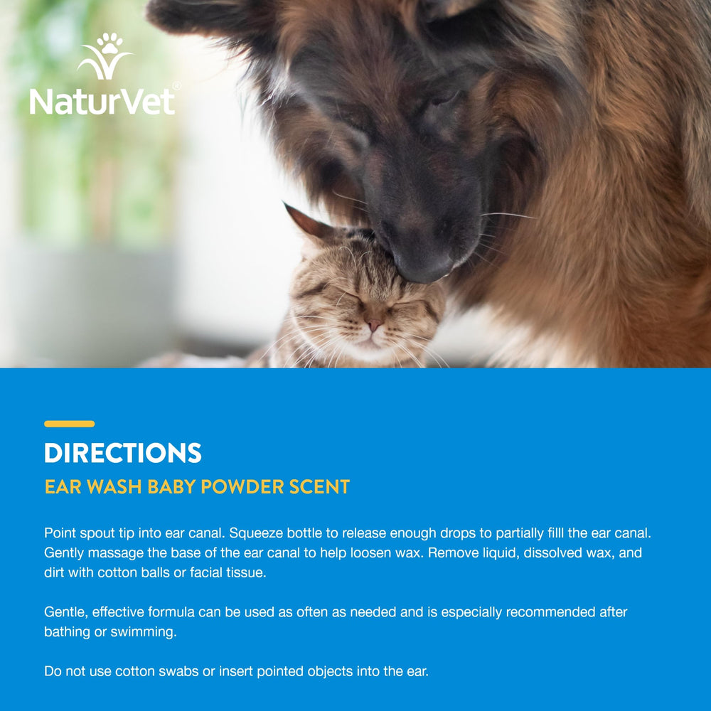 NaturVet Ear Wash open-cap action for convenient at-home care