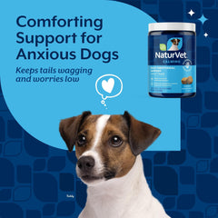 NaturVet Emotional Support bottle label close-up highlighting active calming ingredients.
