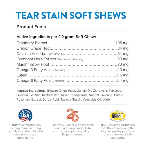 NaturVet Tear Stain Plus Lutein envase compacto para casa