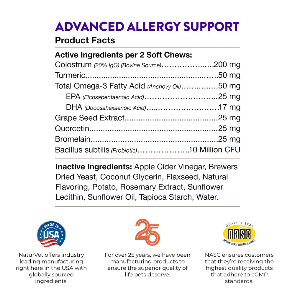 NaturVet Evolutions ingredients label closeup reveals clean, non-GMO formulation.