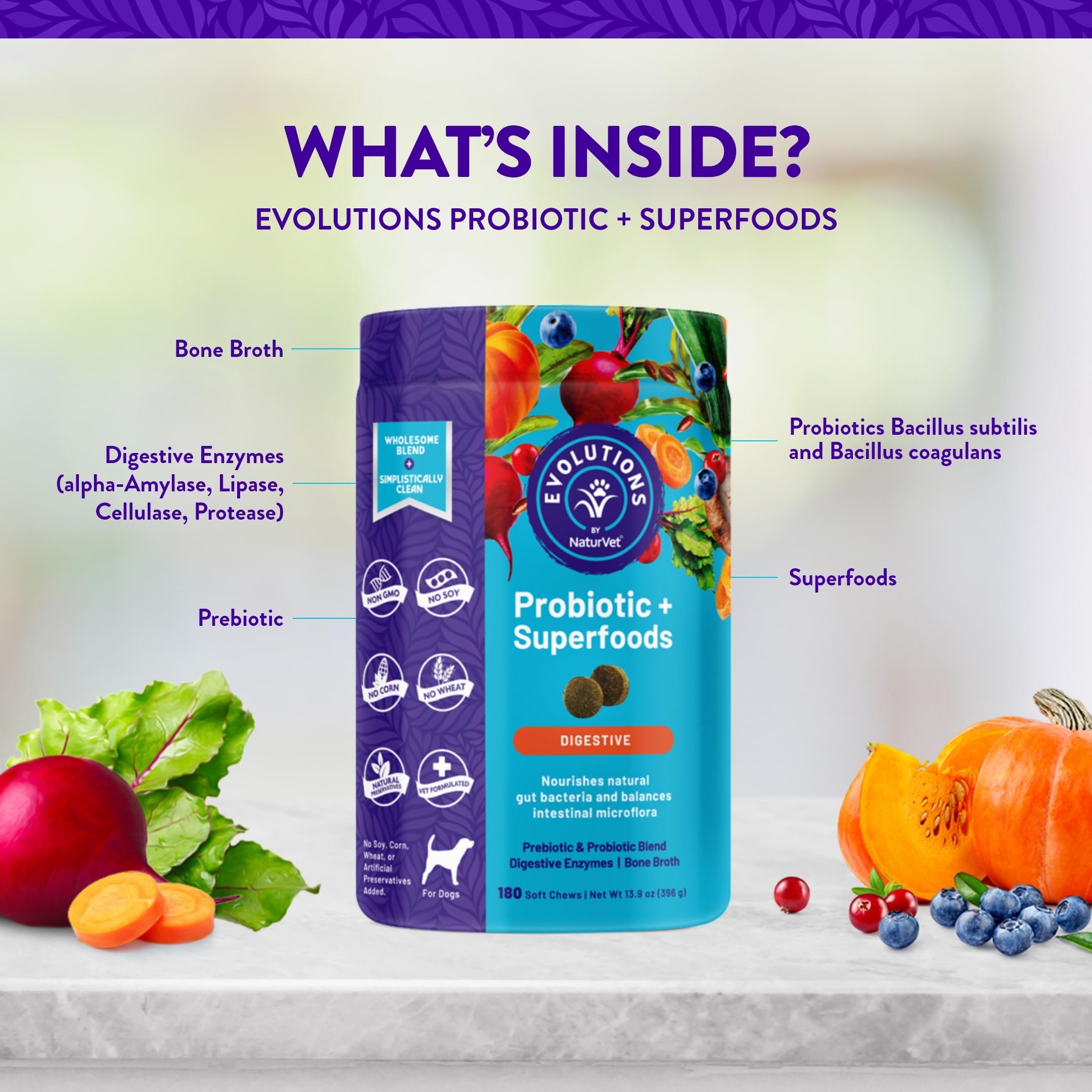 NaturVet Evolutions superfoods-ingredients highlight phytonutrient-rich blend