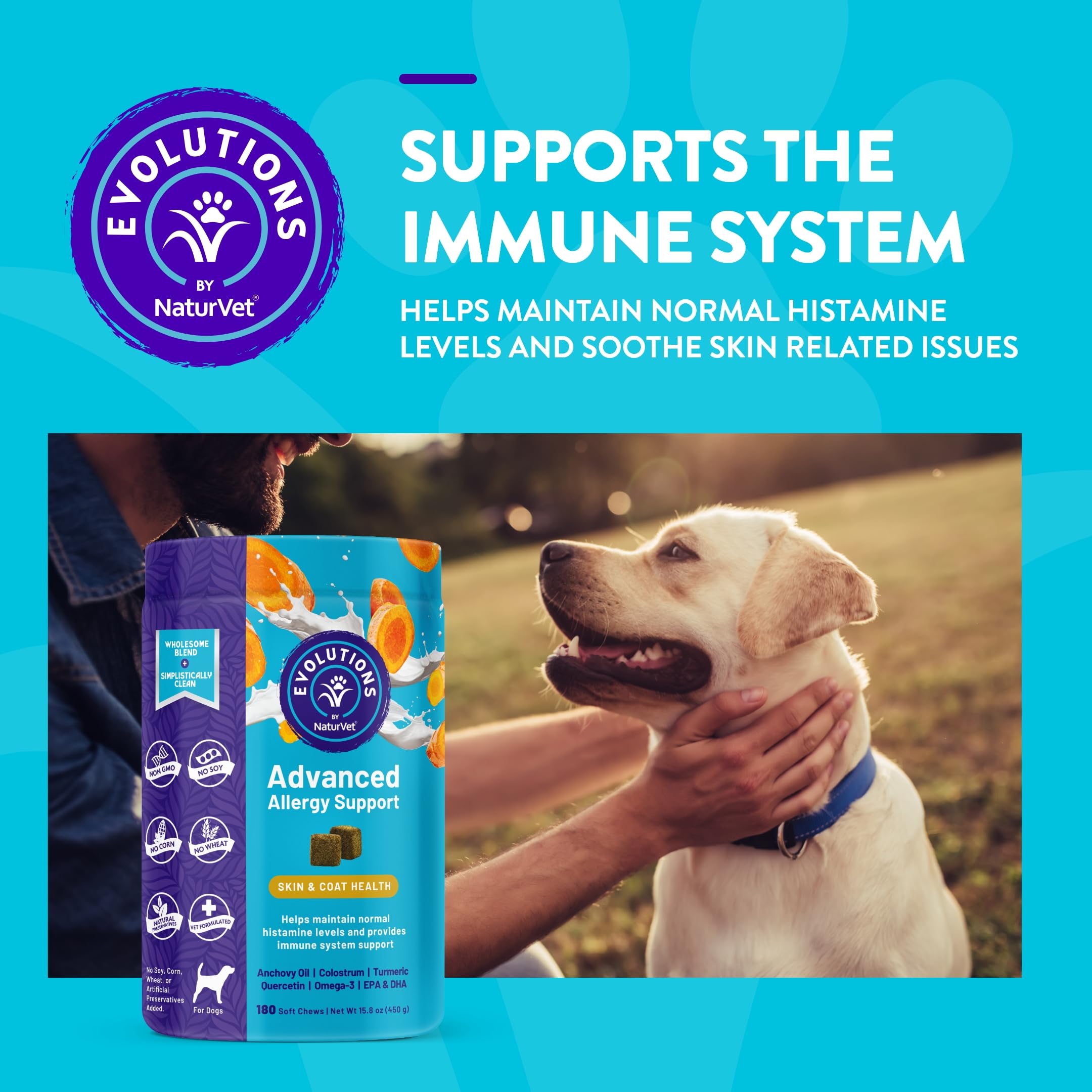 NaturVet Evolutions soft chews closeup showing palatable texture for daily use.