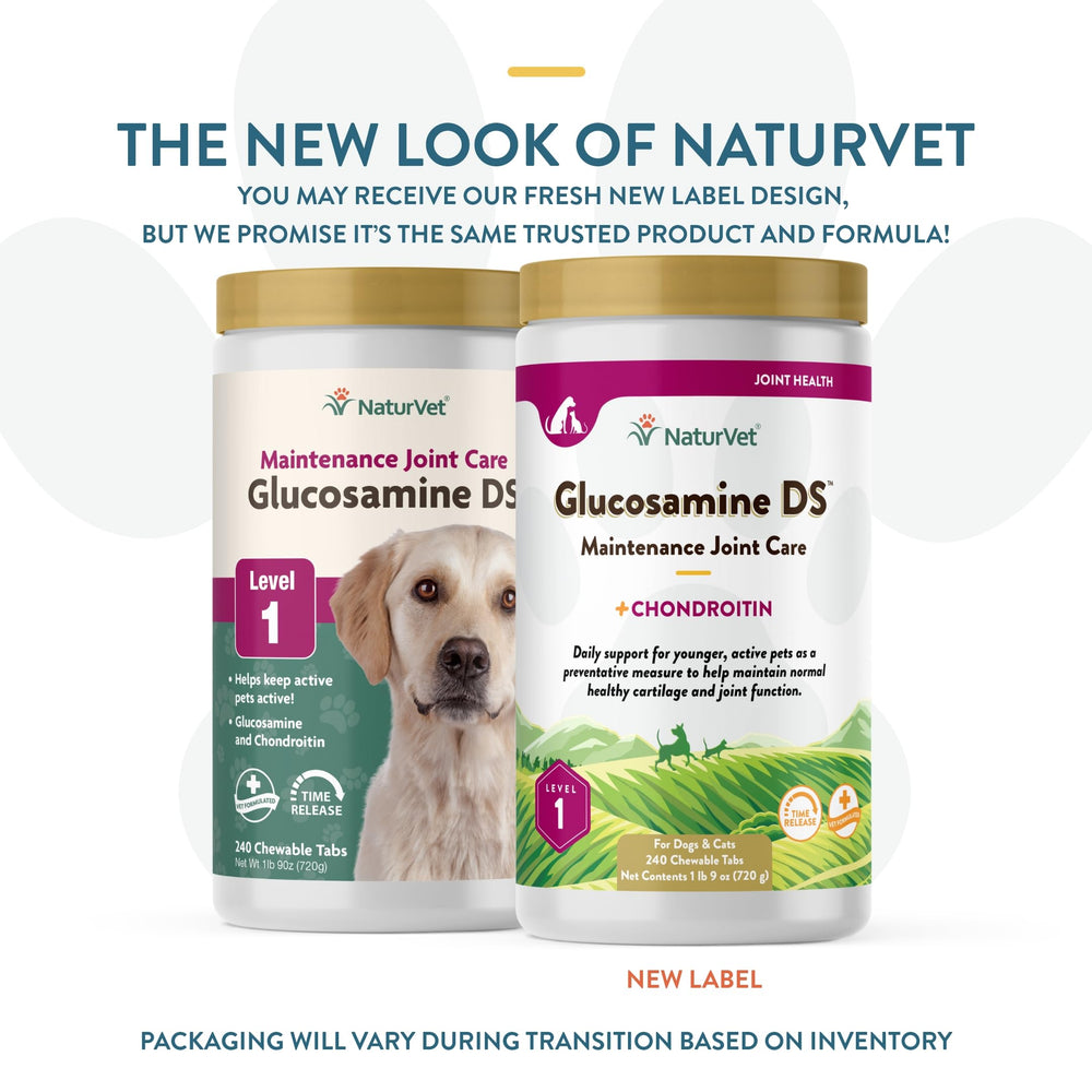 NaturVet Glucosamine DS Level 1 chewables close-up showing tasty texture for pets