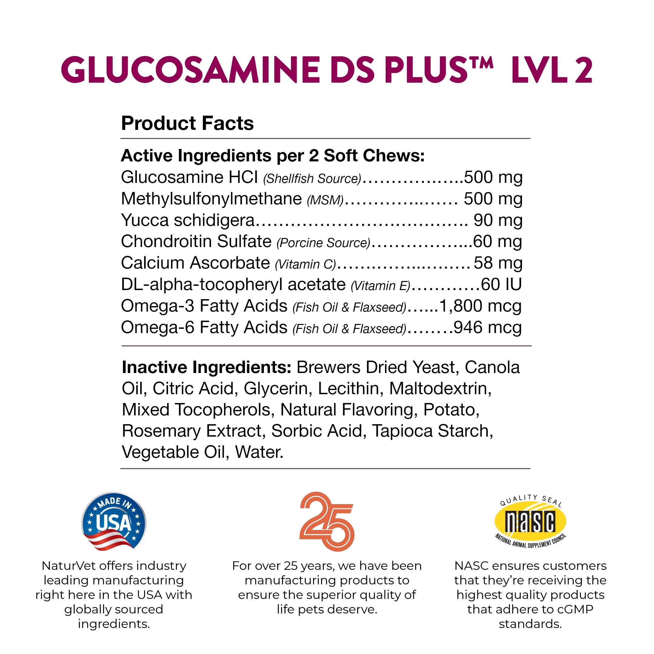 NaturVet Glucosamine DS Plus resealable jar preserves freshness