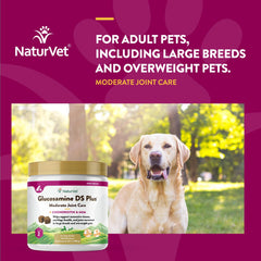 NaturVet Glucosamine DS Plus soft chews texture emphasizes chew-friendly formula for pets