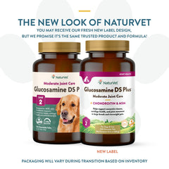 NaturVet Glucosamine DS Plus tablets close-up highlighting chewable format for easy dosing