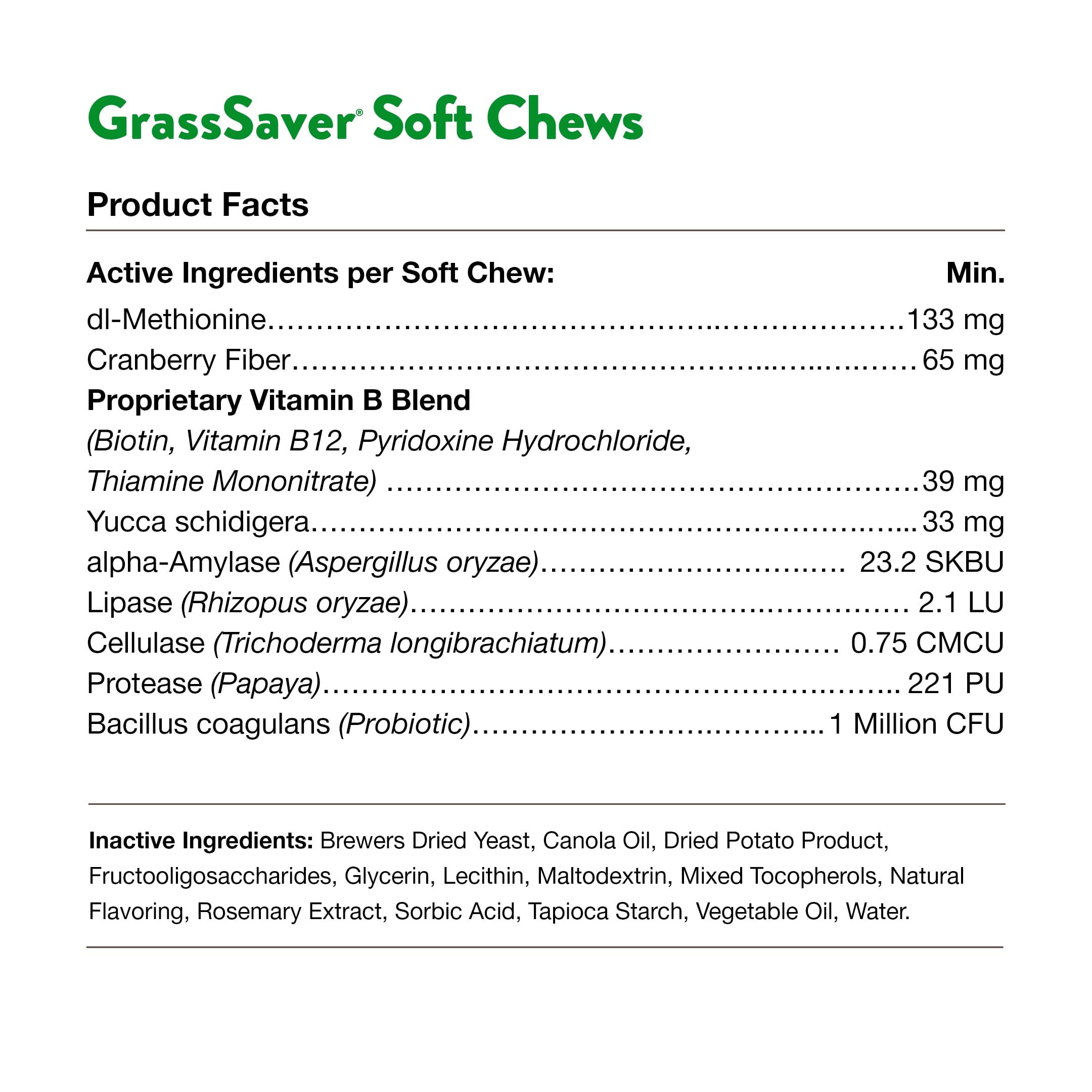 NaturVet GrassSaver packaging displayed on store shelf.