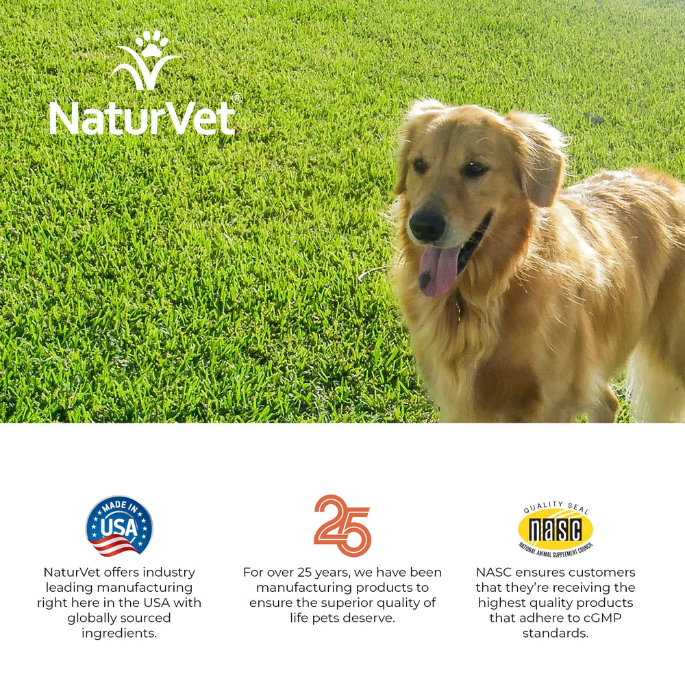 NaturVet GrassSaver biscuits in a serving bowl suggesting daily feeding routine.