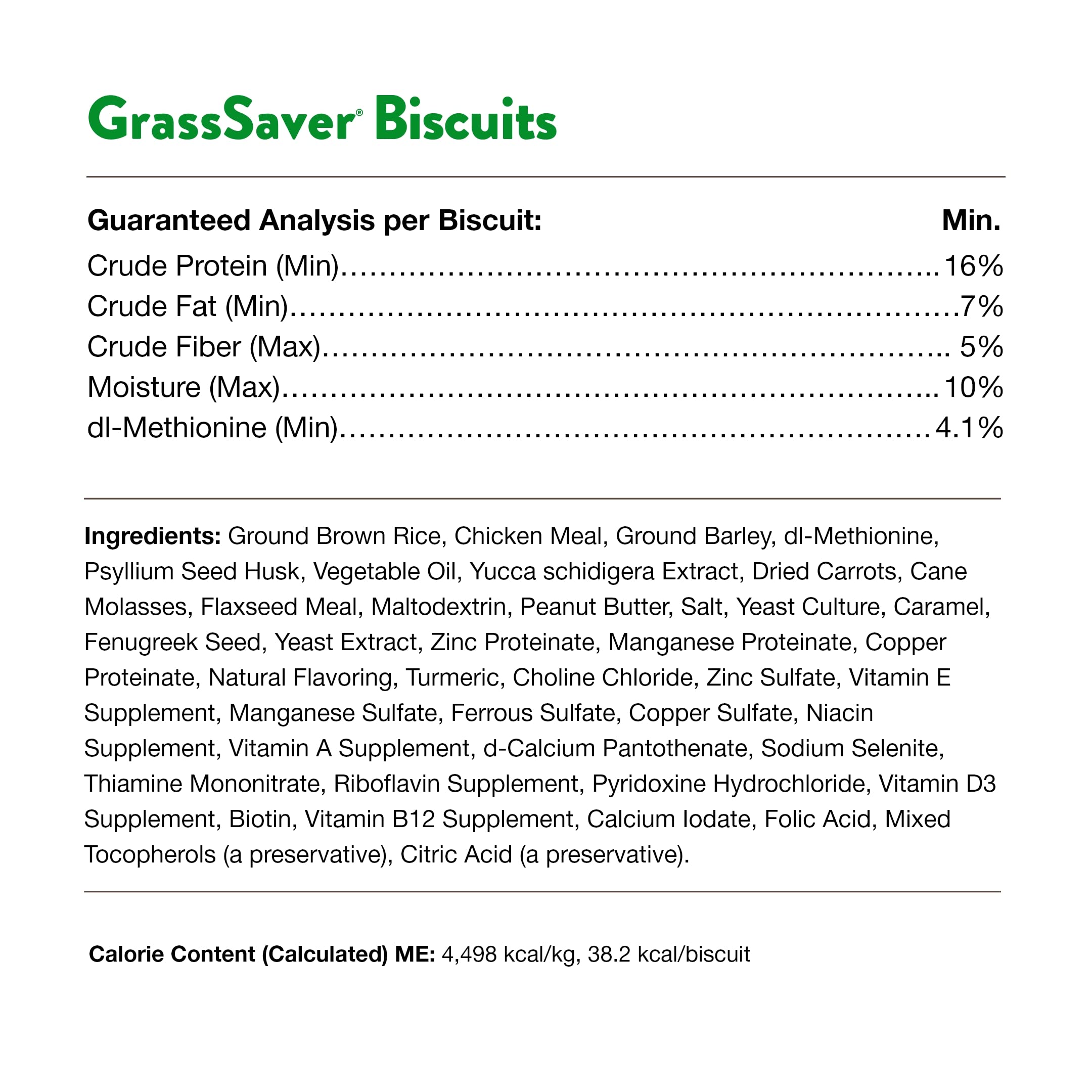 NaturVet GrassSaver biscuits being offered to a dog at feeding time.